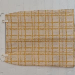 Talbots Plaid Jacquard Pencil Skirt, Gold w/ Metallic Threads Size 10